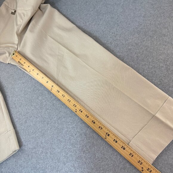 Lisette Womens Cream Khaki Pants Pull On Stretch Capri Cropped Office Size 10 - Picture 8 of 12